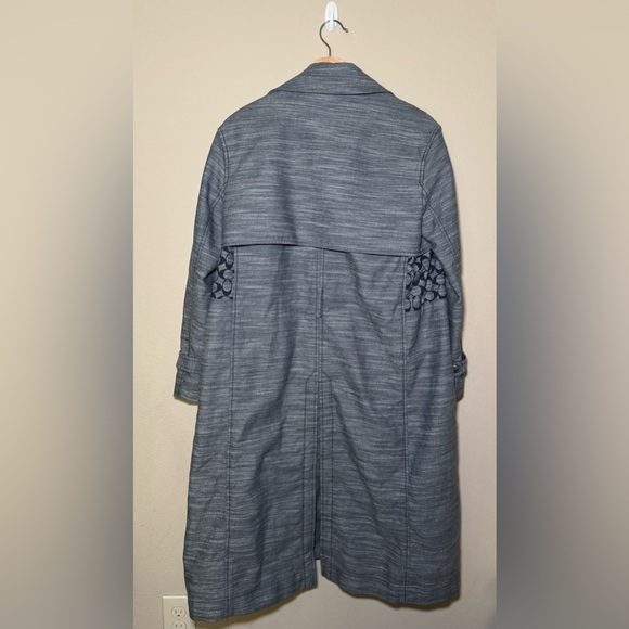 Coach signature Chambray trench coat women’s size Medium - Picture 16 of 16